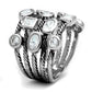 MALO4083 - Rhodium Brass Ring with AAA Grade CZ  in Clear