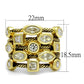MALO4096 - Gold Brass Ring with AAA Grade CZ  in Clear