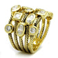 MALO4096 - Gold Brass Ring with AAA Grade CZ  in Clear