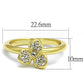 MALO4097 Gold Brass Ring with Top Grade Crystal in Clear