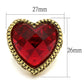 MALO4102 - Gold Brass Ring with Synthetic Synthetic Glass in Garnet