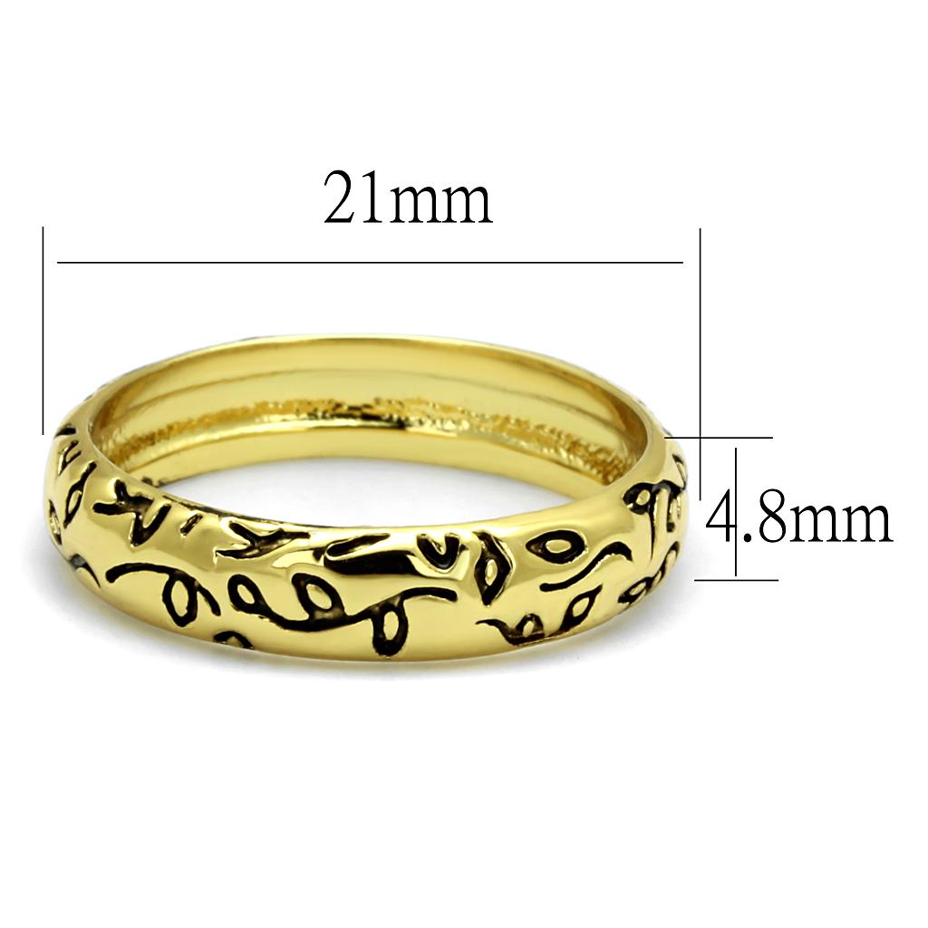 MALO4106 - Gold Brass Ring with Epoxy  in Jet