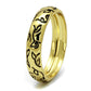 MALO4106 - Gold Brass Ring with Epoxy  in Jet