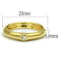 MALO4107 - Gold Brass Ring with AAA Grade CZ  in Clear