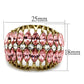 MALO4108 - IP Gold(Ion Plating) Brass Ring with Top Grade Crystal  in Rose