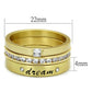 MALO4114 - Gold Brass Ring with AAA Grade CZ  in Clear