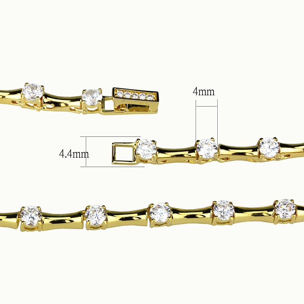 MALO4123 - Gold Brass Necklace with AAA Grade CZ  in Clear