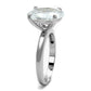 MALO4124 - Rhodium Brass Ring with AAA Grade CZ  in Clear