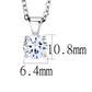 MALO4129 - Rhodium Brass Chain Pendant with AAA Grade CZ  in Clear