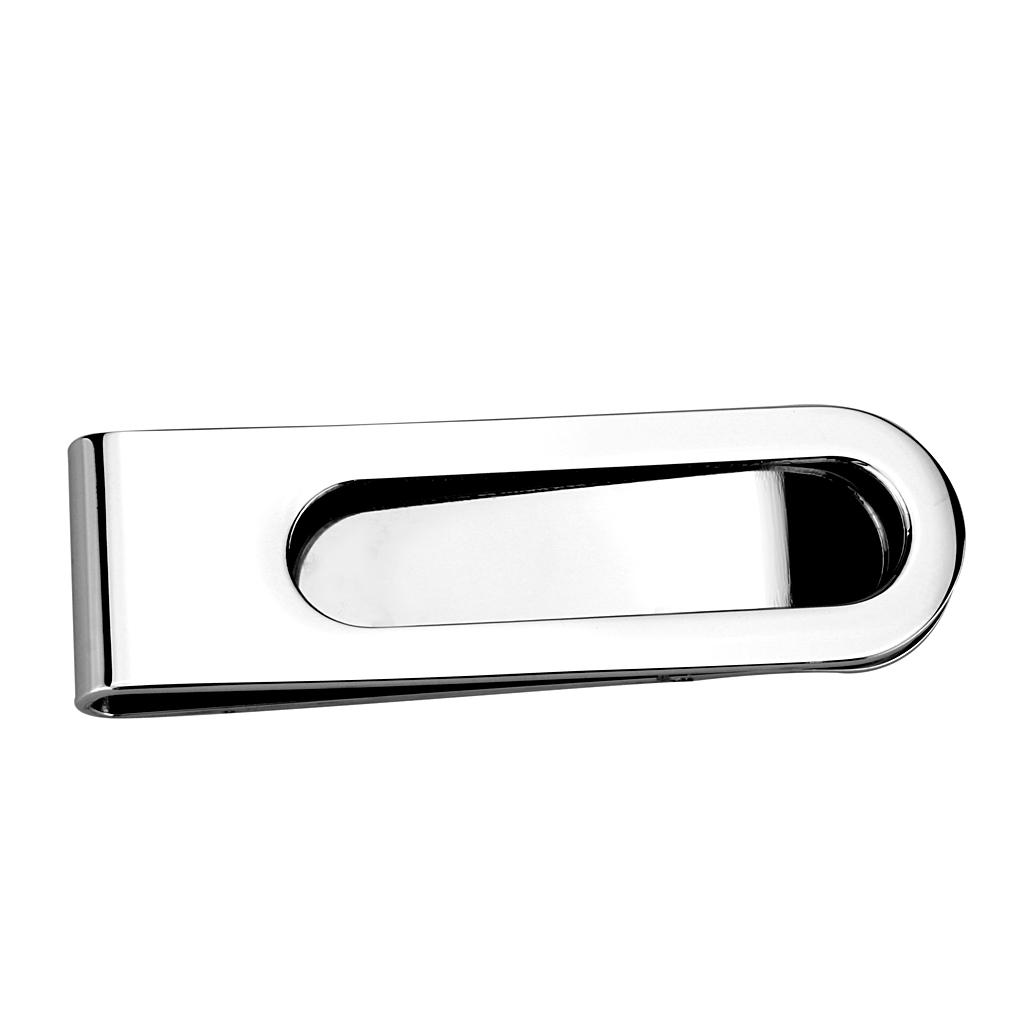 MALO4130 - Rhodium Brass Money clip with Epoxy  in Jet