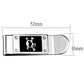 MALO4131 - Rhodium Brass Money clip with Epoxy  in Jet