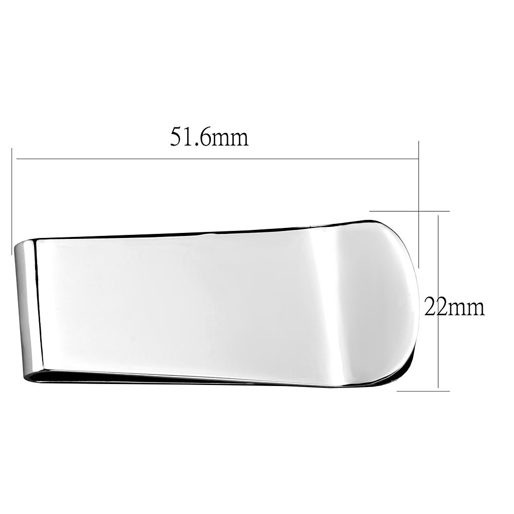 MALO4141 Rhodium Brass Money clip with No Stone in No Stone