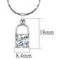 MALO4150 - Rhodium Brass Chain Pendant with AAA Grade CZ  in Clear