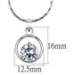 MALO4153 Rhodium Brass Chain Pendant with AAA Grade CZ in Clear