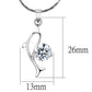 MALO4154 - Rhodium Brass Chain Pendant with AAA Grade CZ  in Clear