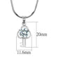 MALO4161 - Rhodium Brass Chain Pendant with AAA Grade CZ  in Clear