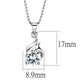 MALO4165 - Rhodium Brass Chain Pendant with AAA Grade CZ  in Clear