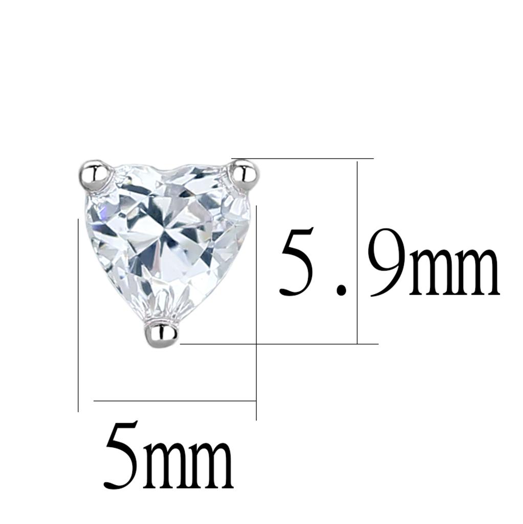 MALO4170 - Rhodium Brass Earrings with AAA Grade CZ  in Clear
