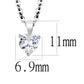 MALO4171 - Rhodium Brass Chain Pendant with AAA Grade CZ  in Clear
