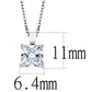 MALO4173 - Rhodium Brass Chain Pendant with AAA Grade CZ  in Clear