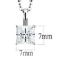 MALO4174 - Rhodium Brass Chain Pendant with AAA Grade CZ  in Clear