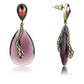 MALO4187 - Antique Copper Brass Earrings with Synthetic Synthetic Glass in Amethyst