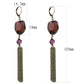 MALO4202 - Antique Copper Brass Earrings with Synthetic Synthetic Glass in Garnet