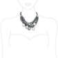 MALO4211 - TIN Cobalt Black Brass Necklace with AAA Grade CZ  in Clear