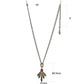 MALO4216 - Antique Copper Brass Necklace with Synthetic Synthetic Glass in Champagne