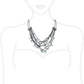 MALO4217 - TIN Cobalt Black Brass Necklace with AAA Grade CZ  in Clear