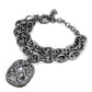 MALO4222 - TIN Cobalt Black Brass Bracelet with AAA Grade CZ  in Clear