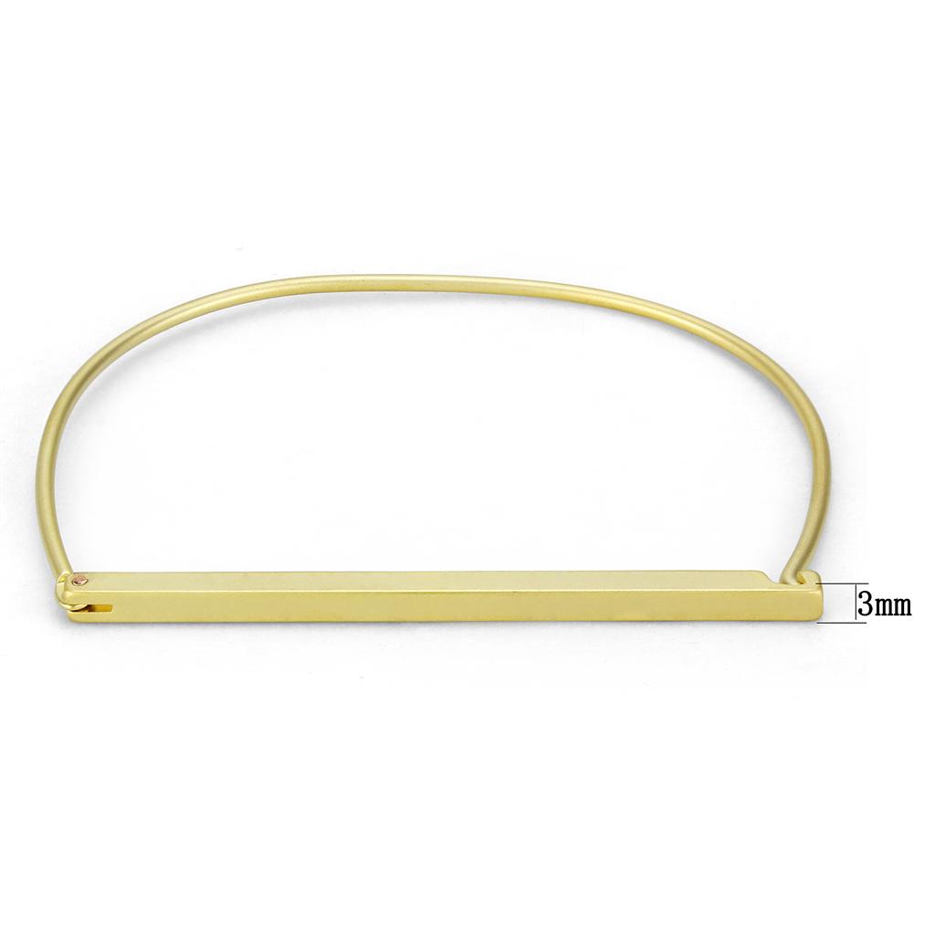 MALO4234 - Matte Gold Brass Bangle with No Stone