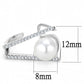 MALO4245 - Rhodium Brass Ring with Synthetic Pearl in White