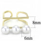 MALO4254 - Flash Gold Brass Ring with Synthetic Pearl in White