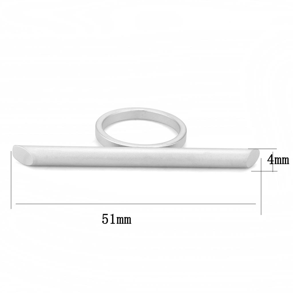 MALO4260 - Matte Rhodium Brass Ring with No Stone