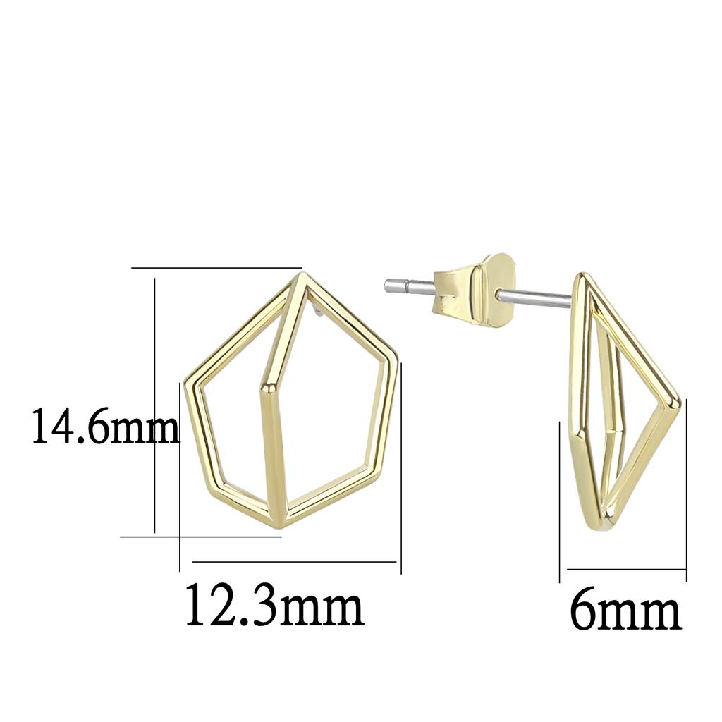 MALO4266 Flash Gold Brass Earrings with No Stone in No Stone