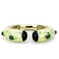 MALO4267 - Gold Brass Bangle with Synthetic  in Emerald