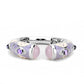 MALO4268 - Rhodium Brass Bangle with Synthetic  in Rose