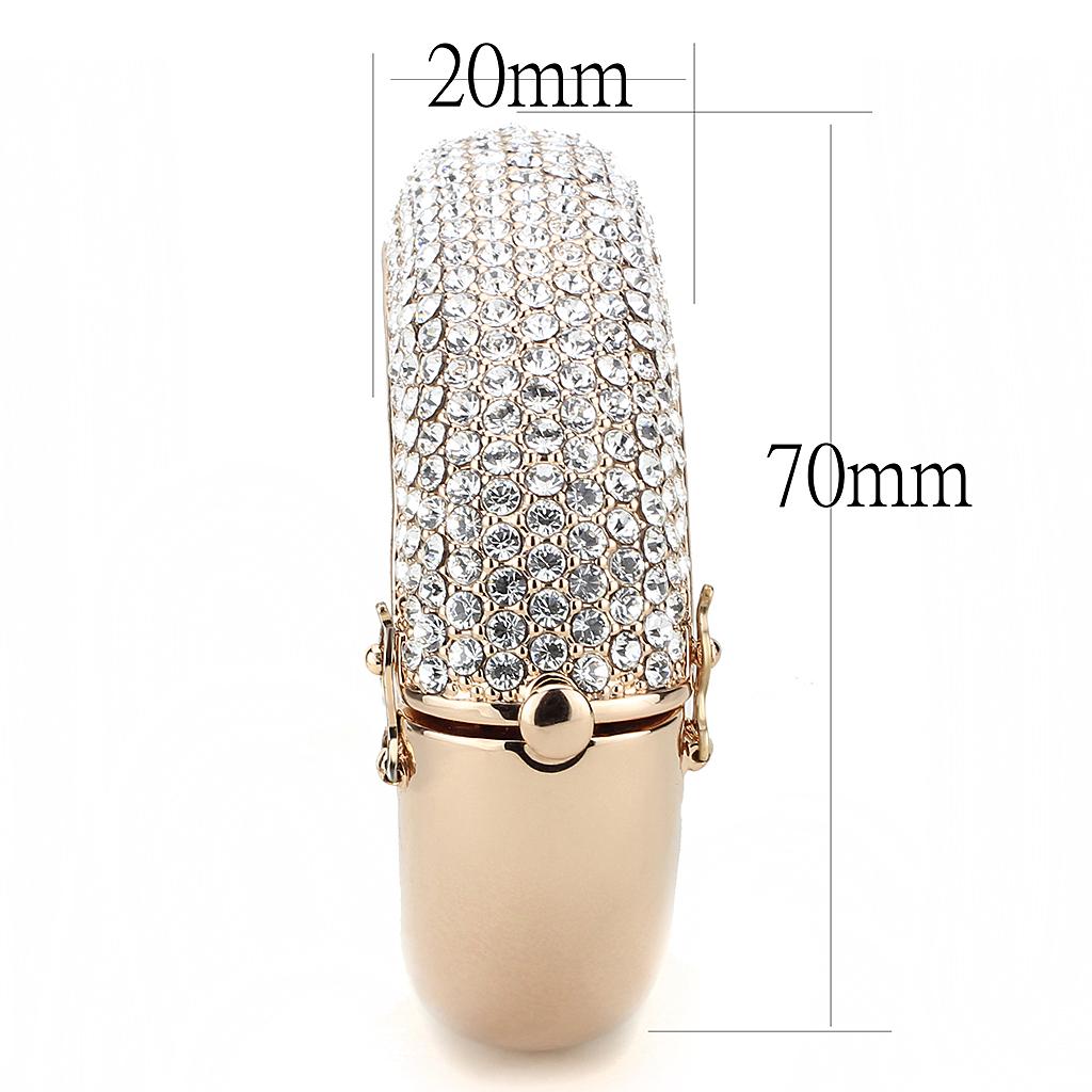 MALO4269 - Rose Gold+e-coating Brass Bangle with Top Grade Crystal  in Clear