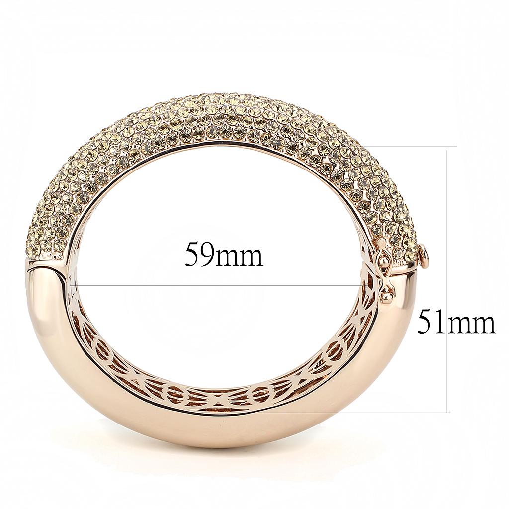 MALO4270 - Rose Gold+e-coating Brass Bangle with Top Grade Crystal  in Citrine Yellow