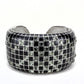 MALO4272 - Rhodium Brass Bangle with Top Grade Crystal  in Black Diamond