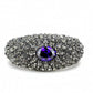 MALO4275 - TIN Cobalt Black Brass Bangle with AAA Grade CZ  in Tanzanite