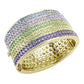 MALO4277 - Gold Brass Bangle with Top Grade Crystal  in Multi Color