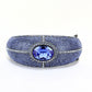 MALO4283 - TIN Cobalt Black Brass Bangle with Top Grade Crystal  in Sapphire