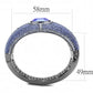 MALO4283 - TIN Cobalt Black Brass Bangle with Top Grade Crystal  in Sapphire