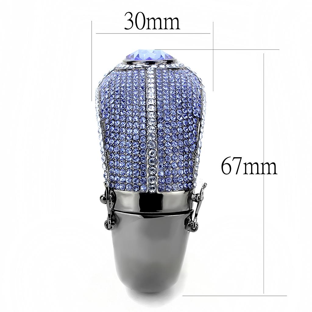 MALO4283 - TIN Cobalt Black Brass Bangle with Top Grade Crystal  in Sapphire