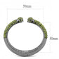 MALO4284 - TIN Cobalt Black Brass Bangle with Top Grade Crystal  in Olivine color