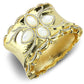 MALO4285 - Gold Brass Bangle with Synthetic  in White