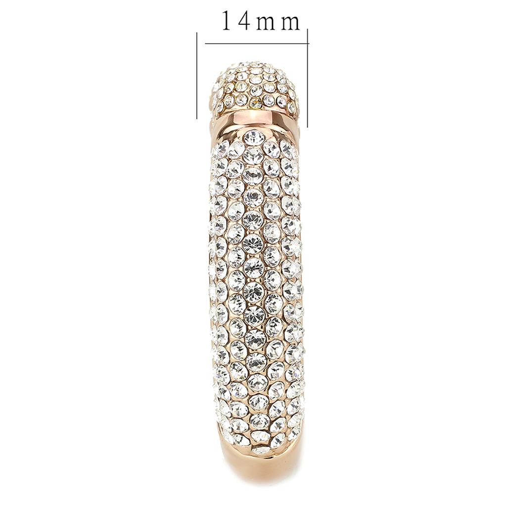 MALO4290 - Flash Rose Gold Brass Bangle with Top Grade Crystal  in Clear