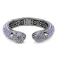 MALO4292 - TIN Cobalt Black Brass Bangle with Top Grade Crystal  in Amethyst